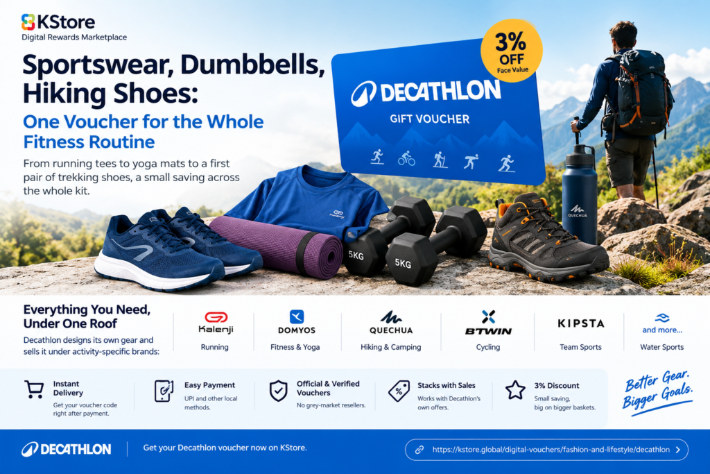 Sportswear, Dumbbells, Hiking Shoes: One Voucher for the Whole Fitness Routine
